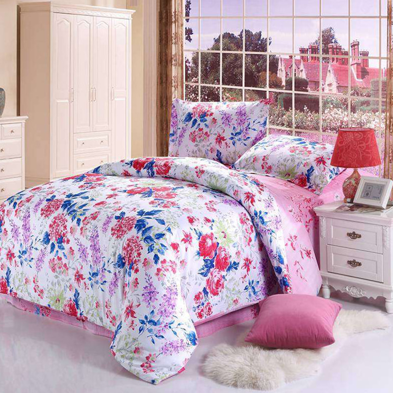 TIME-10-3 120 GSM Weight Dispersed Print Design Polyester Twill Texta Bed Sheet Microfiber Fabric